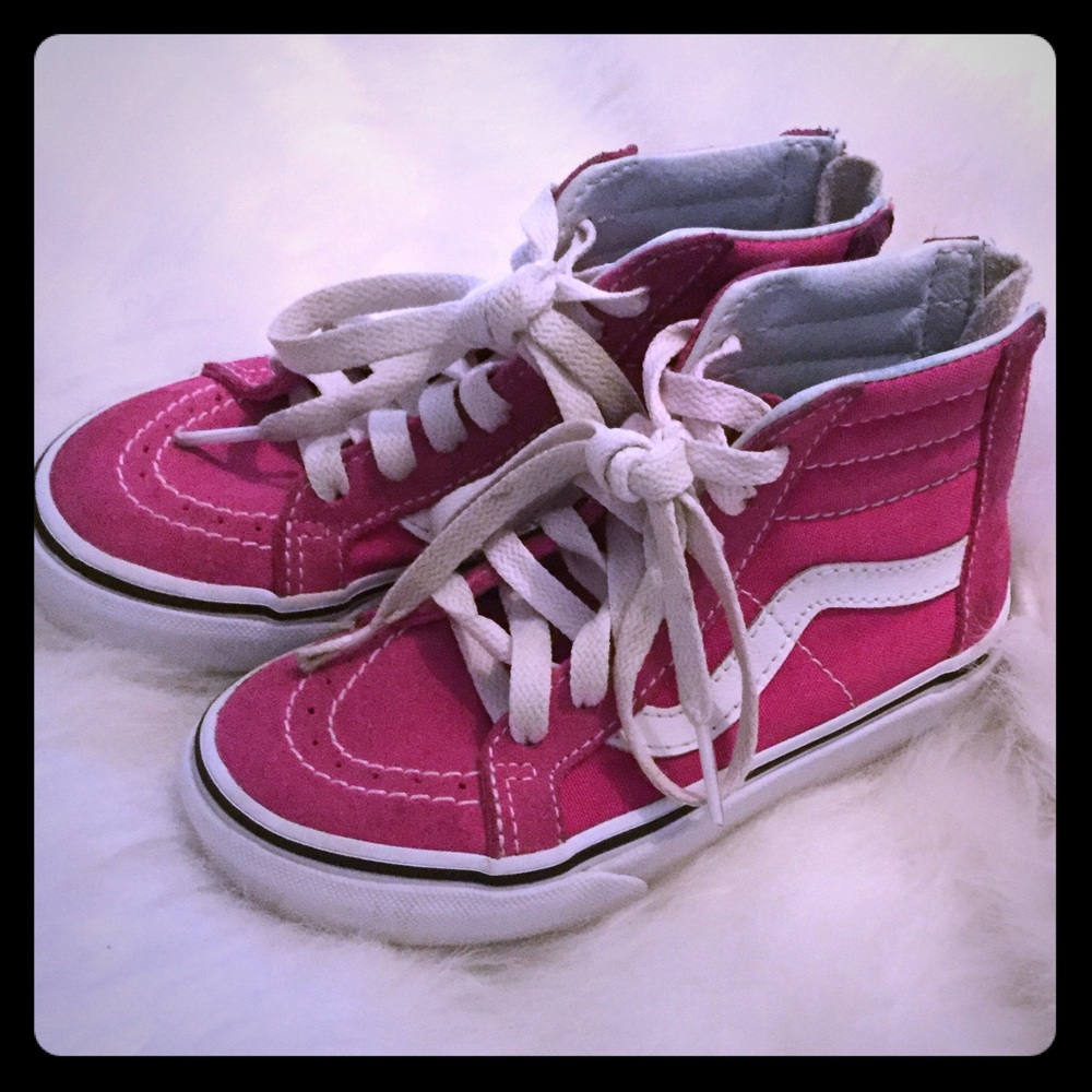 girls hot pink high top Vans